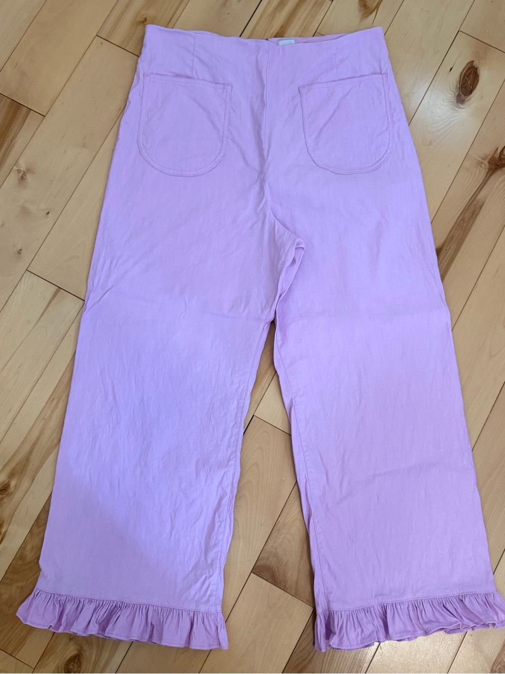 Maeve Light Lilac Ruffle-Hem Pants